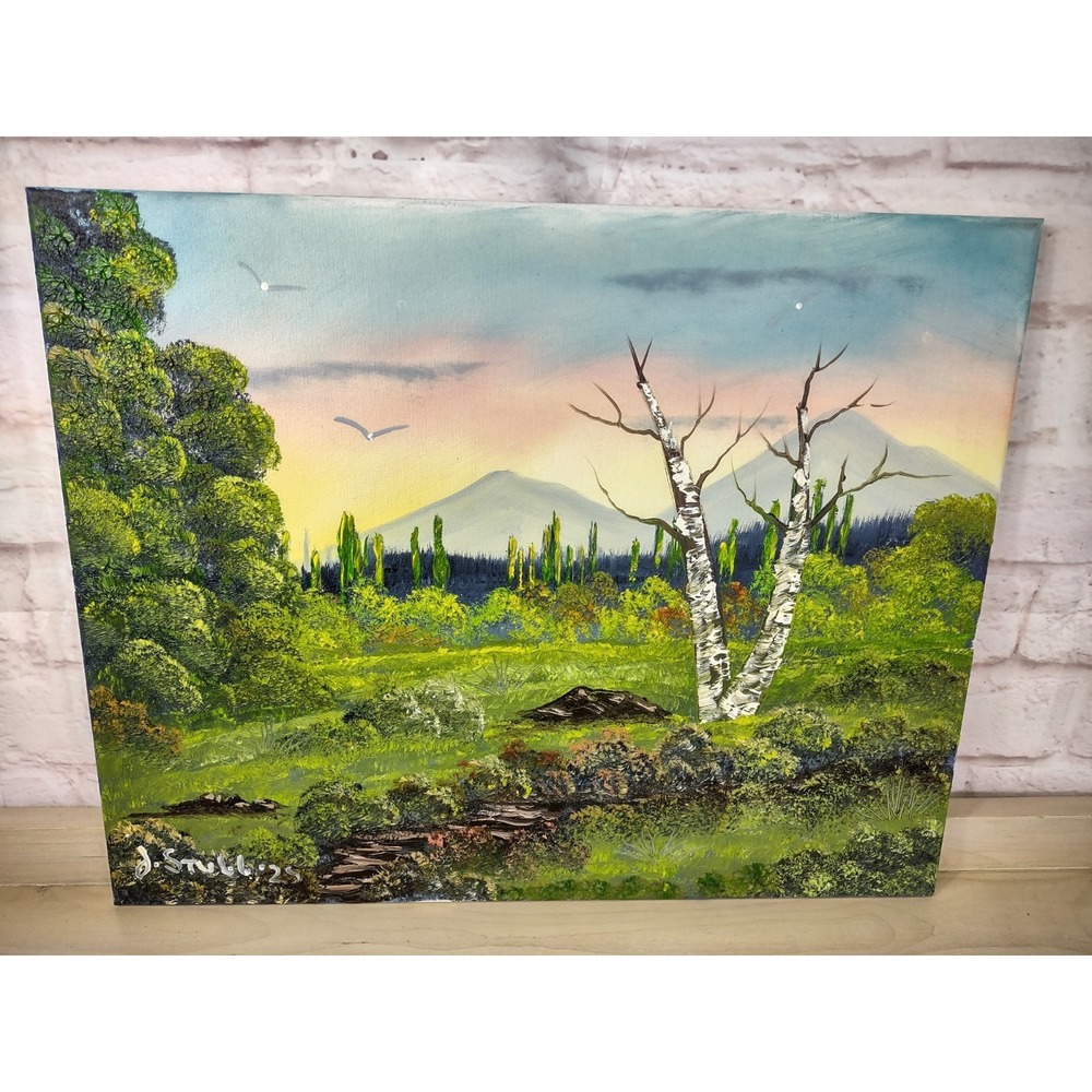 Acrylic Mountain Landscape Painting Canvas Signed Original 16x20 Oregon Artisan